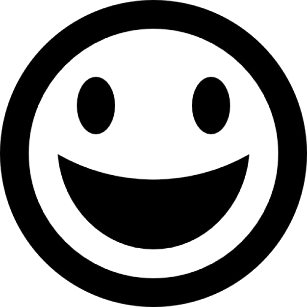 smiley face icon black and white