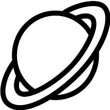 saturn icon black and white